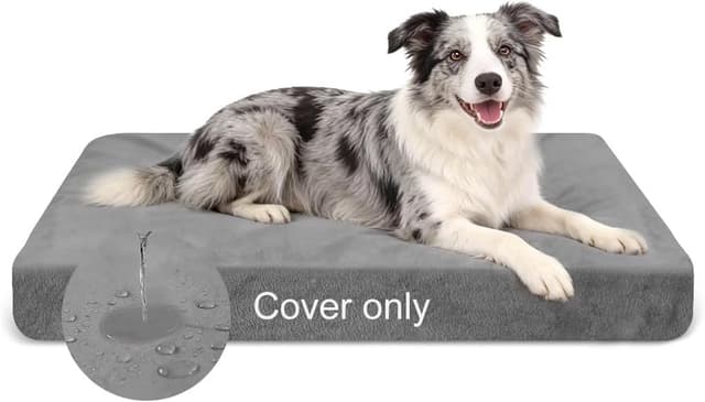 Detalle de DUJUIKE housse 100% imperméable de remplacement pour lit de chien (velours) – taille S, gris