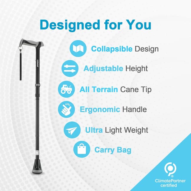 Detalle 2 de Rehand Alle Gelände Gehstock faltbar & mobilitätshilfe