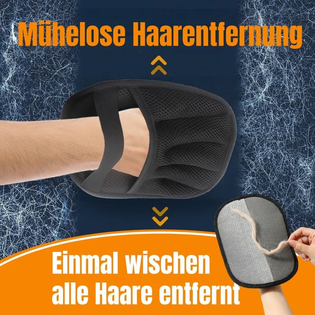 Detalle 2 de Upgrade Tierhaar Handschuh Fell Magnet – doppelseitiger Tierhaarentferner für Katzen & Hunde (2 Stück, schwarz)