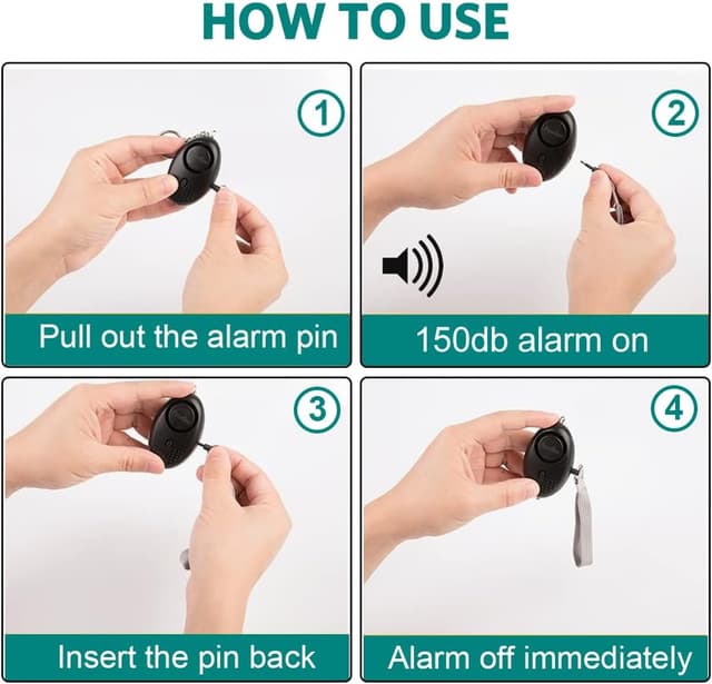 Thumbnail 6 de Personal Safety Alarm Keychain 3 Pack 150dB
