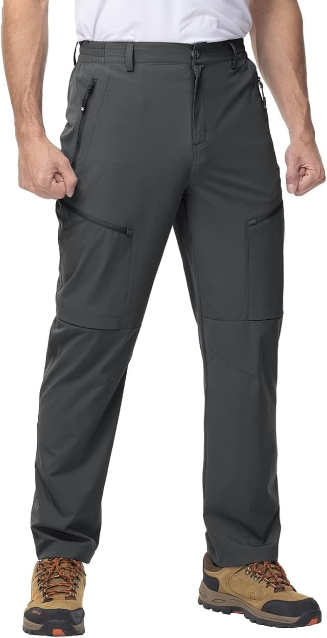 Detalle de Rdruko Men’s Hiking Trousers – Lightweight Quick-Dry Water-Resistant Stretch Pants with 5 Pockets