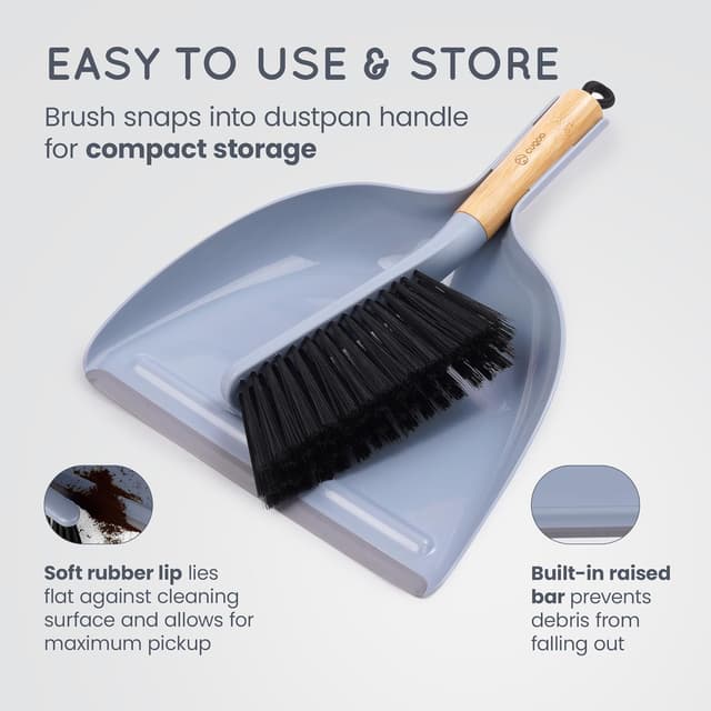 Thumbnail 4 de CUQOO Dustpan and Brush Set Compact Bamboo