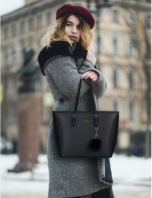 Thumbnail 1 de URAQT Damen Handtasche Shopper groß Schwarz