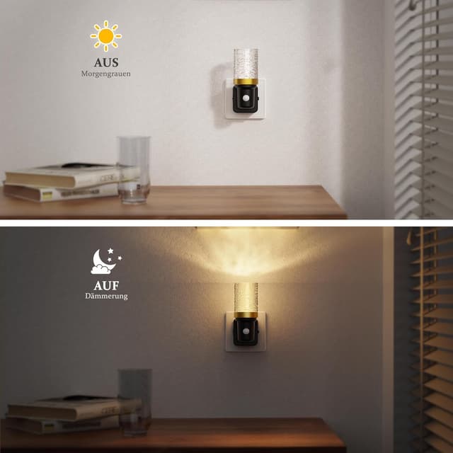 Detalle de JandCase Nachtlicht-Steckdose mit Bewegungsmelder und 3 Modi (AUTO/AUS/EIN), dimmbar 0–100 lm, 3000K