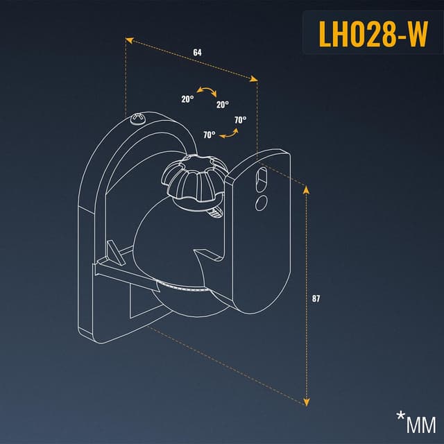 Thumbnail 6 de RICOO LH028-W support mural pour enceinte 2,5 kg