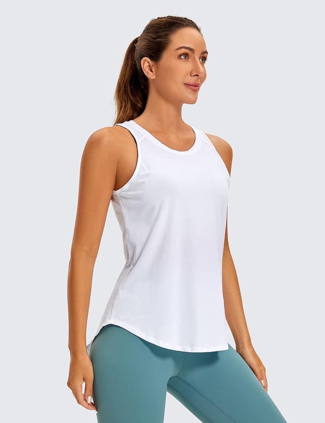 Detalle de CRZ YOGA canotta sportiva da donna backless senza maniche in tessuto leggero e traspirante