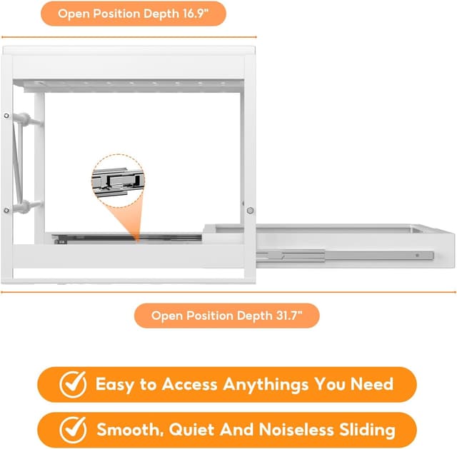Detalle 2 de AHOMSEL 2er Teleskopschublade für Küche