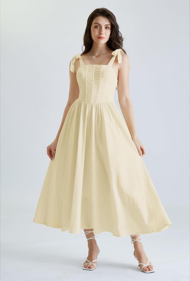 Detalle de SCARLET DARKNESS Robe d’été décontractée sans manches à bretelles spaghetti et poches