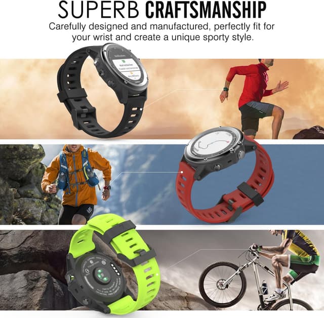 Detalle de MoKo silicone watch strap for Garmin Fenix 3/3 HR, 5X/5X Plus & more