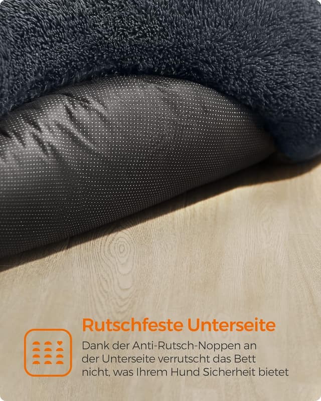 Thumbnail 6 de Feandrea Hundebett flauschig Donut-Kissen 120 cm (PGW043G02) – waschbar, herausnehmbare Mitte, Anti-Rutsch