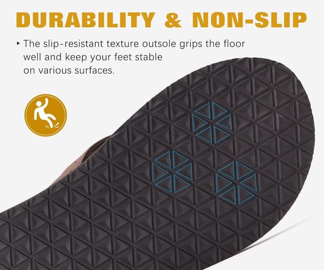 Detalle 2 de KuaiLu mens leather flip flops arch support