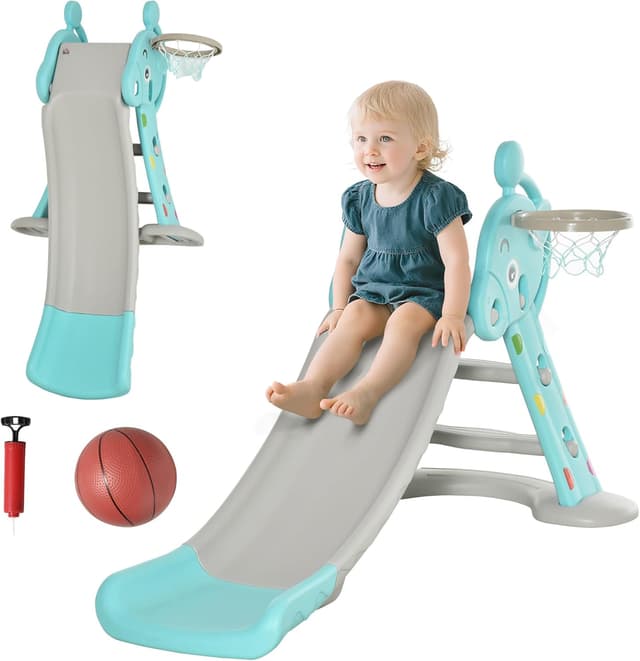 Imagen de HOMCOM Tobogán 2 en 1 Jirafa para Niños +18 Meses en OfertitasTOP