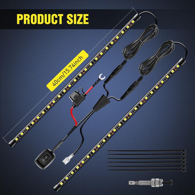 Detalle 2 de Nilight 2pc Under Hood Light Strip (42LED) Waterproof 12V with On/Off Switch