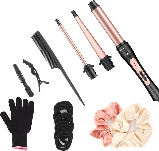 Thumbnail 6 de 3 in 1 Curling Wand & Tongs Iron Set with Interchangeable Ceramic Barrels (9–32mm) for Long & Thick Hair