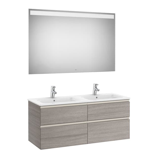 Detalle de Roca The Gap conjunto baño doble 2 lavabos