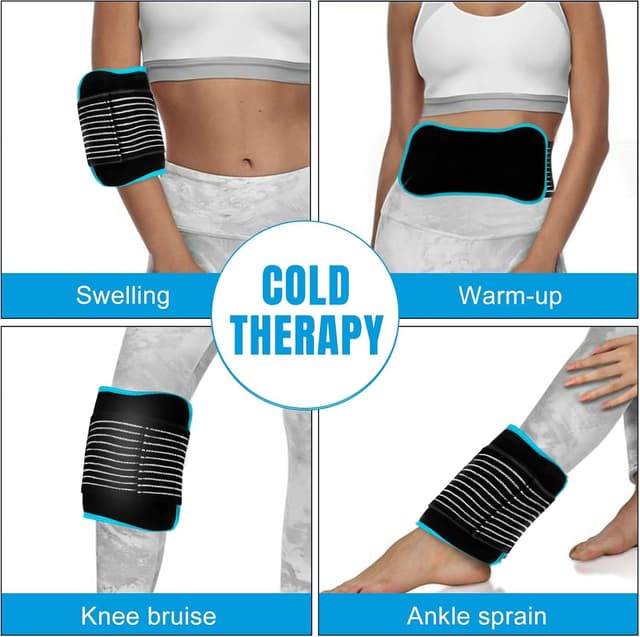 Thumbnail 6 de Reusable Gel Ice Packs with Long Strap Wrap for Sports Injuries & Pain Relief (2 Piece)