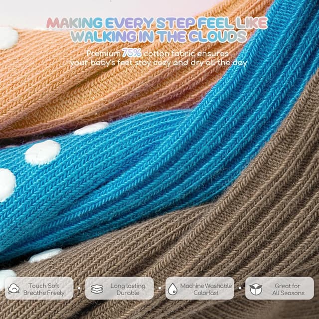 Detalle 2 de Aroveea Baby & Toddler Girls Cotton Grip Ruffle Ankle Socks (12-Pack)