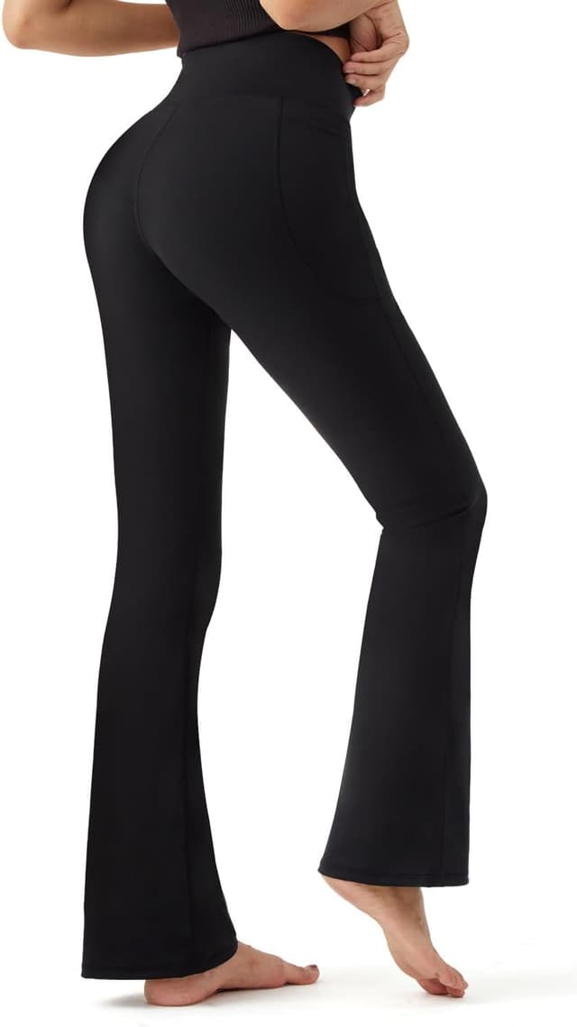 Detalle de Zylioo Lang Bein Bootcut Leggings (Tall/Extra Tall) für Yoga & Fitness
