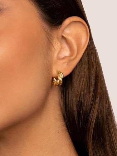 Detalle 2 de SINGULARU Pendientes Aro Mini Twist Rope 16,8 mm