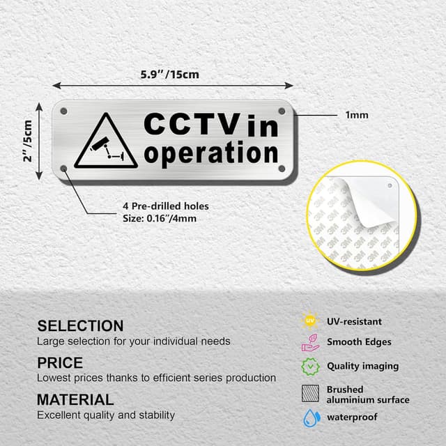 Thumbnail 1 de TAKULA CCTV IN OPERATION SIGN 15×5cm