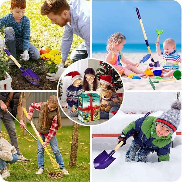 Detalle 2 de JONRRYIN Carriola per bambini con set giardinaggio (14 pezzi) e guanti in dotazione