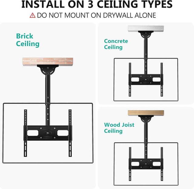 Thumbnail 5 de WALI CM2665-P Ceiling TV Mount 26–65 inch
