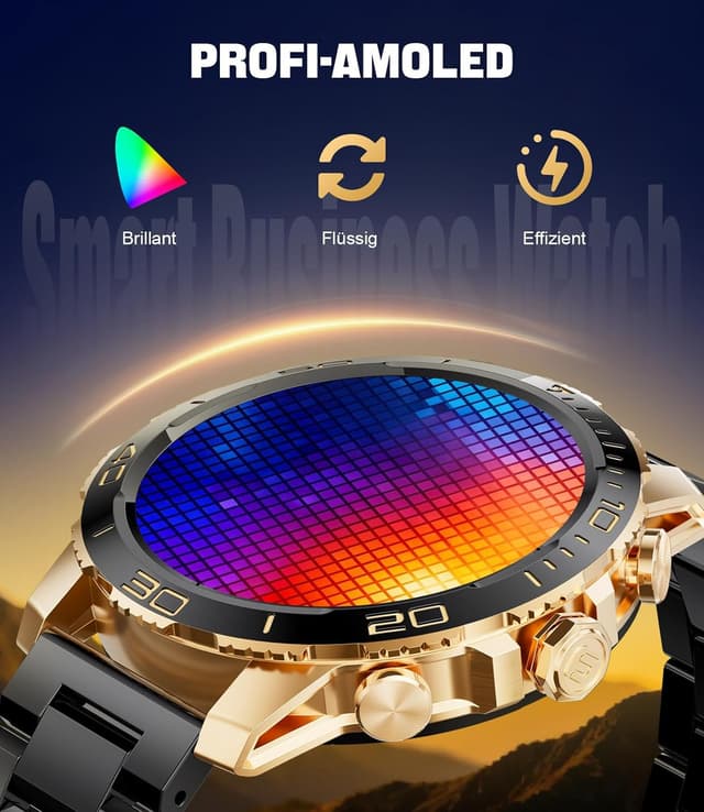 Detalle de LIGE EF21 montre connectée homme 1,43" AMOLED, appels Bluetooth et suivi santé
