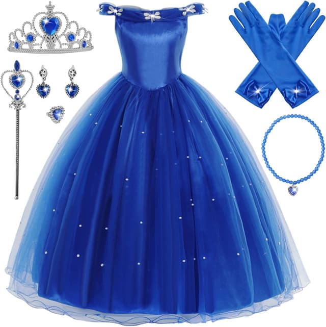 Imagen de YOSICIL Vestido Cenicienta niña azul en OfertitasTOP