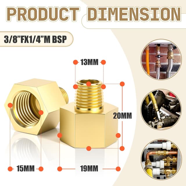 Detalle 2 de Bwintech Reduzierverbinder 3/8 auf 1/4 BSP
