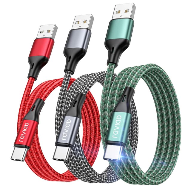 Detalle de RAVIAD USB C cable 3 pack, 2m