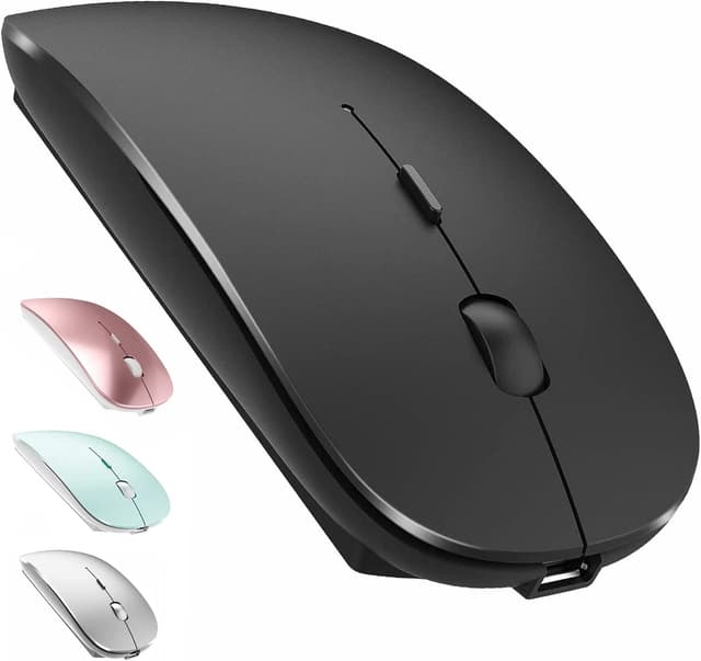 Detalle de LEAPEST Dual-Mode kabellose Bluetooth Maus mit USB-C/USB 2,4-GHz für MacBook, iPad, Laptop & Desktop (schwarz)