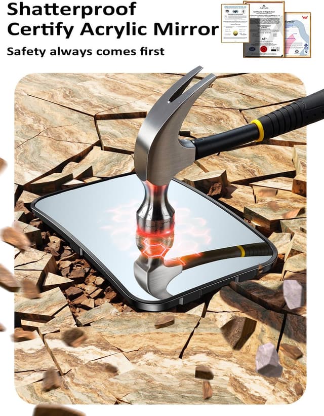 Detalle de Mirrorsafe Rear-Facing Car Seat Mirror (Anti-Shake, 360° Adjustable) with Headrest Hook Clip