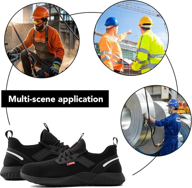 Detalle 2 de SUADEX Mens & Womens Steel Toe Cap Trainers – lightweight puncture resistant non-slip safety shoes
