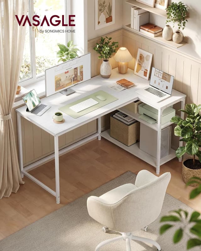 Thumbnail 1 de VASAGLE L Shaped Corner Desk 120x80