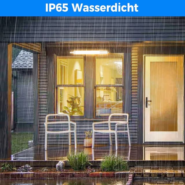 Detalle de Peasur 2er-Set Feuchtraumleuchten LED 60 cm (IP65) mit 3 Farbtemperaturen 18 W