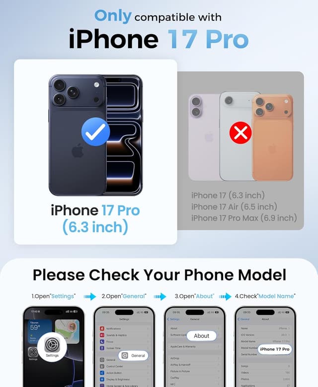 Detalle de ASAFCASE for iPhone 17 Pro Case with Stand (MagSafe Compatible) — Black