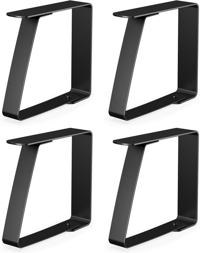 Detalle de Virea – Lot de 4 pinces à nappe noir en acier inoxydable (pour tables jusqu’à 5 cm d’épaisseur)