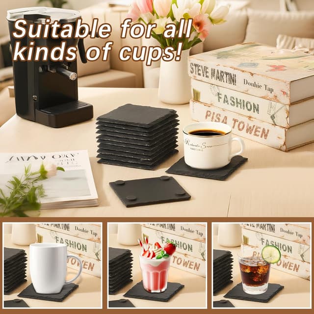 Thumbnail 4 de DASSNANE 60 PCS Slate Coasters