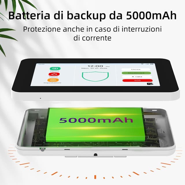 Thumbnail 6 de CPVAN GSM + WiFi allarme casa senza fili con touchscreen 7" e sirena 110 dB