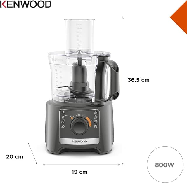 Detalle de Kenwood Multipro Compact FDP31.020GY 🤖 Procesador de Cocina 800W