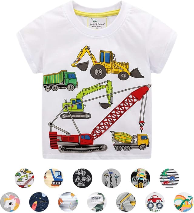 Detalle de Unisex Baby-T-Shirt aus Baumwolle mit süßem Karikatur-Tiermotiv – für 1 bis 7 Jahre