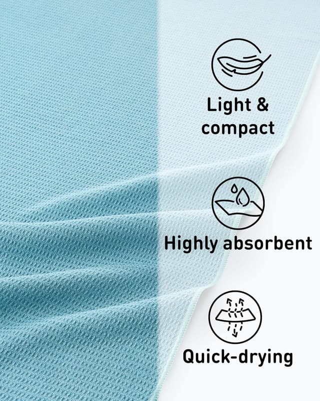 Detalle de Fit-Flip Yoga towel non slip (185 x 63cm, Jade) – lightweight quick-dry mat cover for hot yoga & Pilates