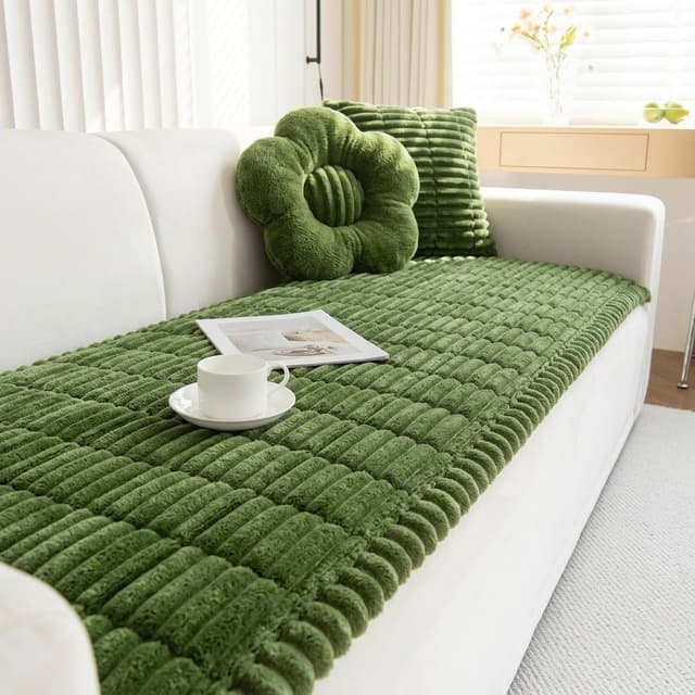 Detalle de GKXLH housse de canapé en velours côtelé antidérapante pour 2, 3 ou 4 places (universelle) – modèle 70x120