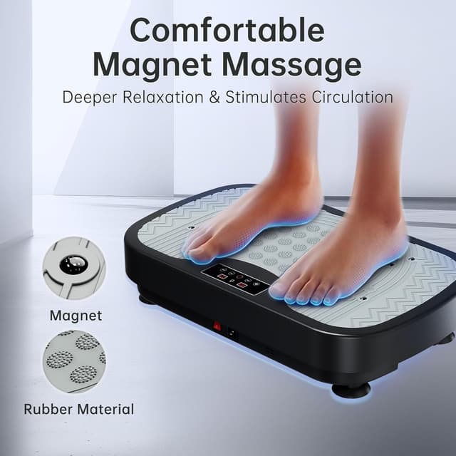 Detalle de JOROTO JV30 Vibrationsplatte für den Ganzkörper-Workout zu Hause – 9 Schüttelmodi, 99 Stufen, Fernbedienung