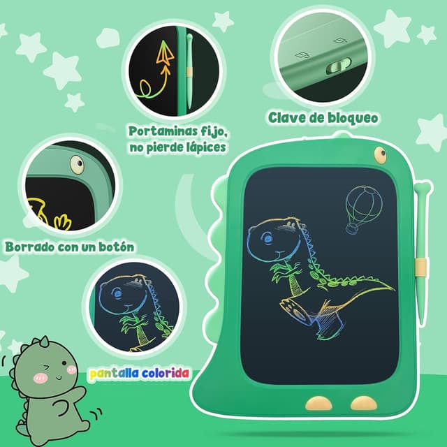 Detalle de ORSEN LCD Schreibtafel 8,5 Zoll Dinosaurier