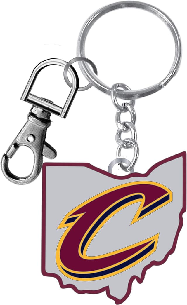 Detalle de NBA Heavyweight Home State Design Keychain — Durable Metal Clip & Split Ring for Keys, Bags, and Purses