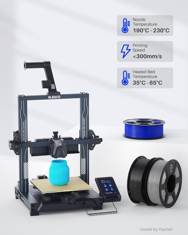 Thumbnail 4 de ELEGOO PLA 1.75mm Black 4 kg filament for FDM printers ๐จ