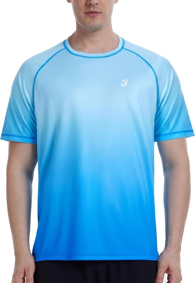 Detalle de Roadbox Men’s Rash Guard Short Sleeve UPF 50+ Quick-Dry UV Swim T-Shirt