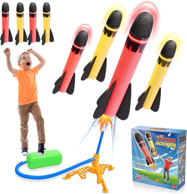 Detalle de Anginne Kids Stomp Rocket Outdoor Toy for Ages 3-9 🚀