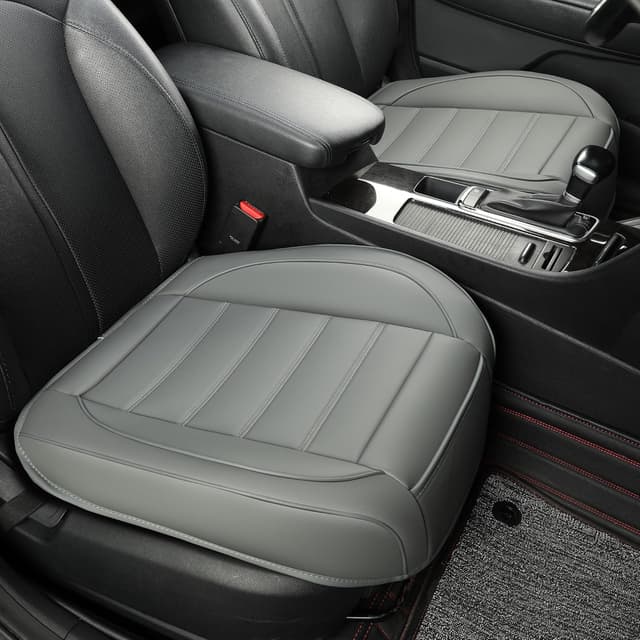 Thumbnail 6 de Vankerful 2 Pack Faux Leather Front Seat Covers (Grey) – Bottom Seat Cushion Protectors